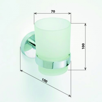 OMEGA Glashalter mit Glas 95 x 110 x 55mm | OM101