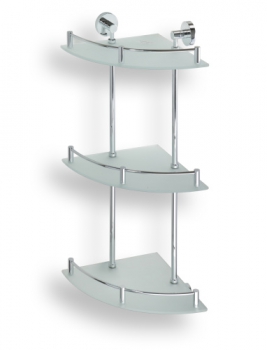 OMEGA Glasablage mit 3 Ablageflächen Eckmodell 230 x 230 x 670mm | OM131