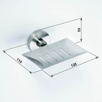 NEO Seifenablage rechteckig 120 x 110 mm, Edelstahl gebürstet | NE100