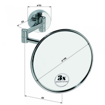 SPIRANTA Kosmetikspiegel ohne Beleuchtung 140 mm Ø