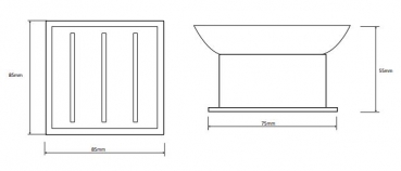 FREESTANDING Seifenglas Eckig satiniert, chrom