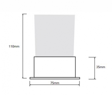 FREESTANDING Glashalter Eckig mit Glas satiniert, chrom