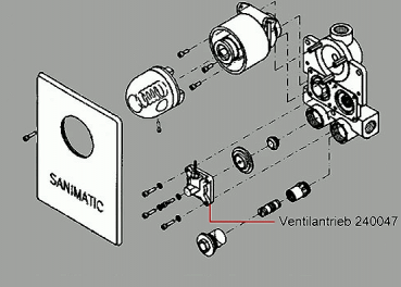 Ventilantrieb für SanTec Sanimatic Inwalltouch