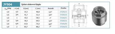 Rückschlagventil Ganzmetall 1 1/2" mit Metallscheibe