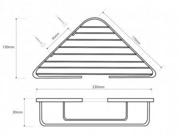 NEO Eckseifenkorb 170 x 170 x 30 mm, Edelstahl gebürstet | NE129