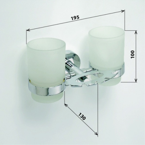 OMEGA Zahnbürstenhalter mit 2 Gläsern 192 x 125mm | OM105