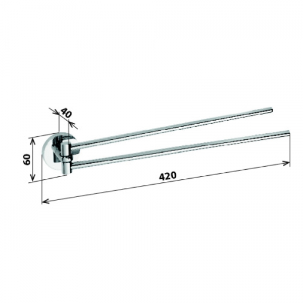 OMEGA Doppelhandtuchhalter 365 x 70 x 70mm | OM163