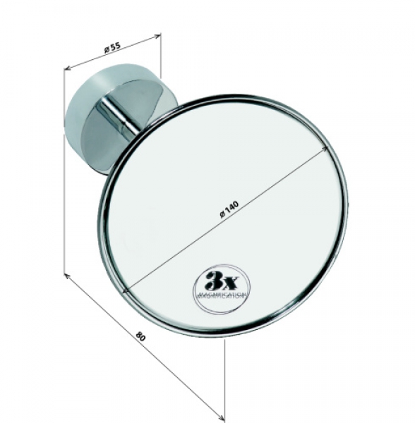 SPIRANTA Kosmetikspiegel ohne Beleuchtung 140 mm Ø mit Chrom-Rand