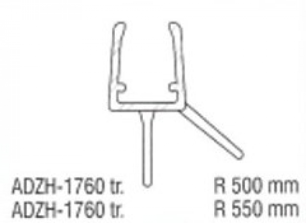 Duschkabinen Dichtleiste 1760 - 550 Radius Vorgebogen
