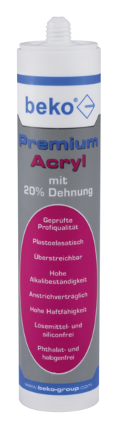 BEKO Premium Acryl weiß / 20% Dehnfähigkeit