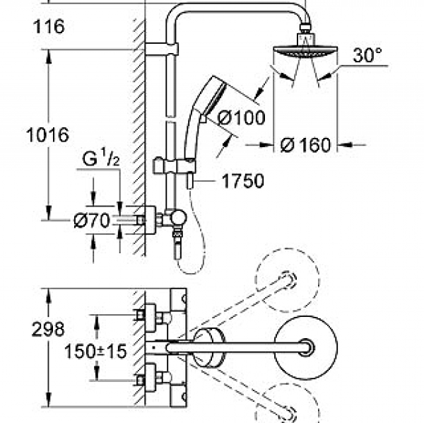 GROHE Tempesta Cosmopolitian Duschsystem