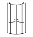 PERFECTA Flex gebogene Dusch-Pendeltüren mit 2 Festteilen 900 x 900 mm