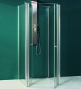 PERFECTA Flex Dusch-Doppelpendeltür mit 2 Seitenteilen 900 x 900 x 900 mm