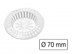 Haarfangsieb Kunststoff weiß, 70 mm Aussen Ø, 45 mm Innen Ø